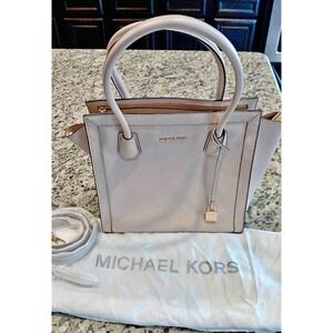 Michael Kors Mercer Studio LargeEast/West Leather Tote Purse Bag Pink‎
